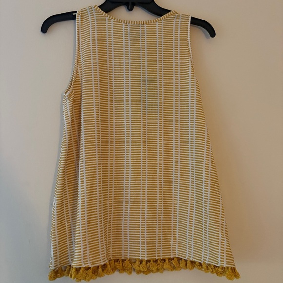 W5 Mustard and White Striped Tank Top - Picture 2 of 4